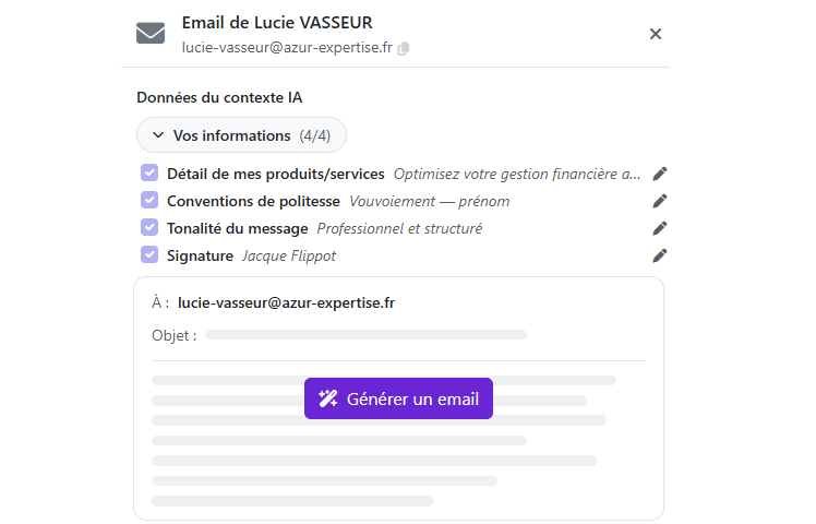 Laissez l'IA rédiger vos messages