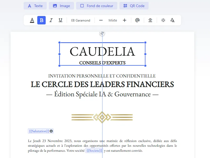 Création de courrier intuitif