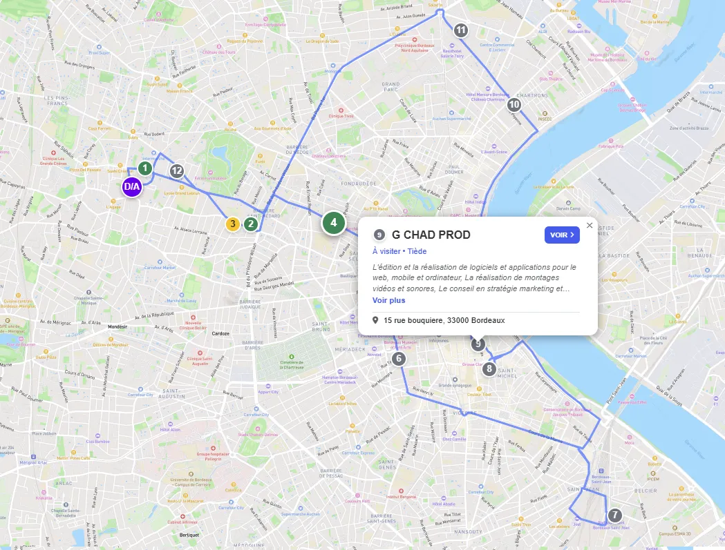 Itinéraires de prospection terrain