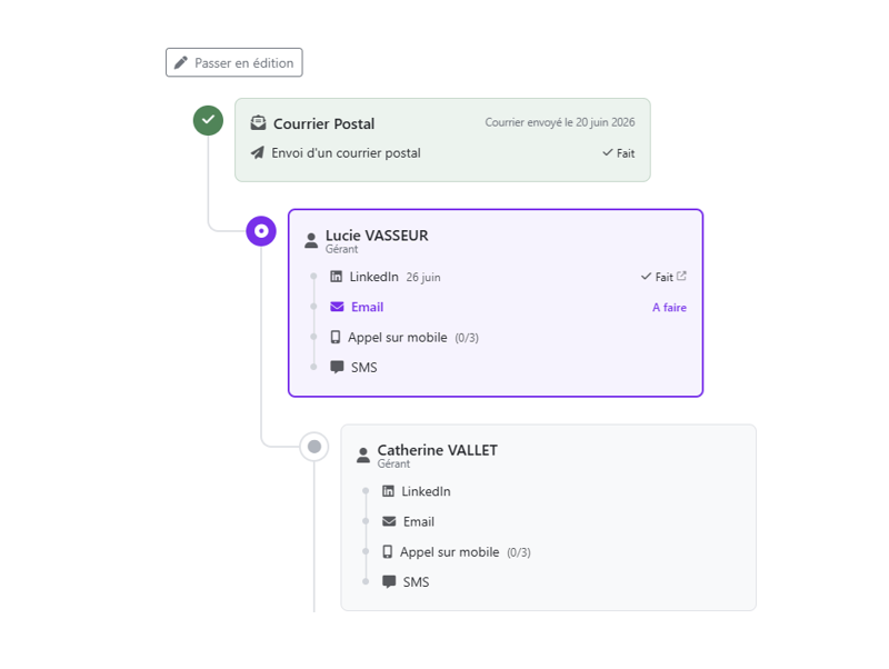 Configurez votre séquence d'approche
